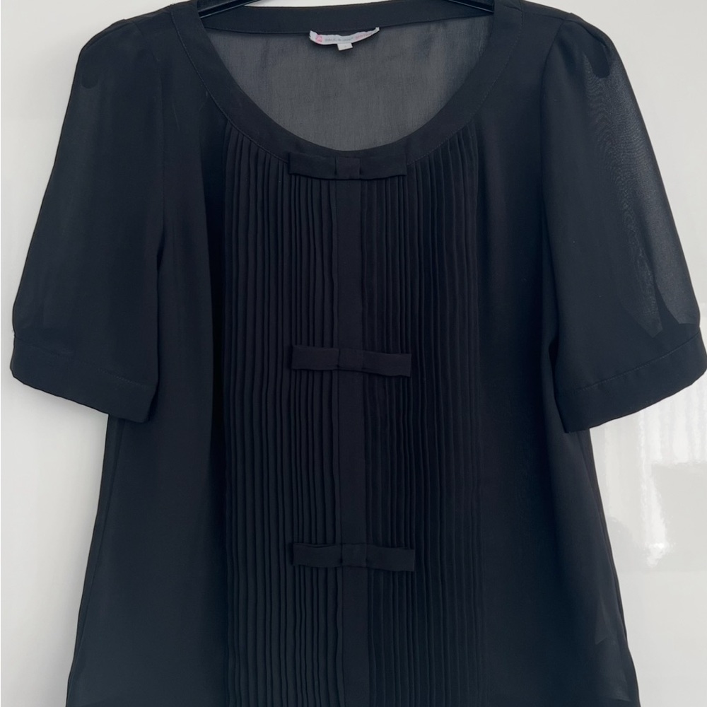 Paul & Joe Sister Nollan Black Pleated Boxy Blouse – FR 1 / US XS